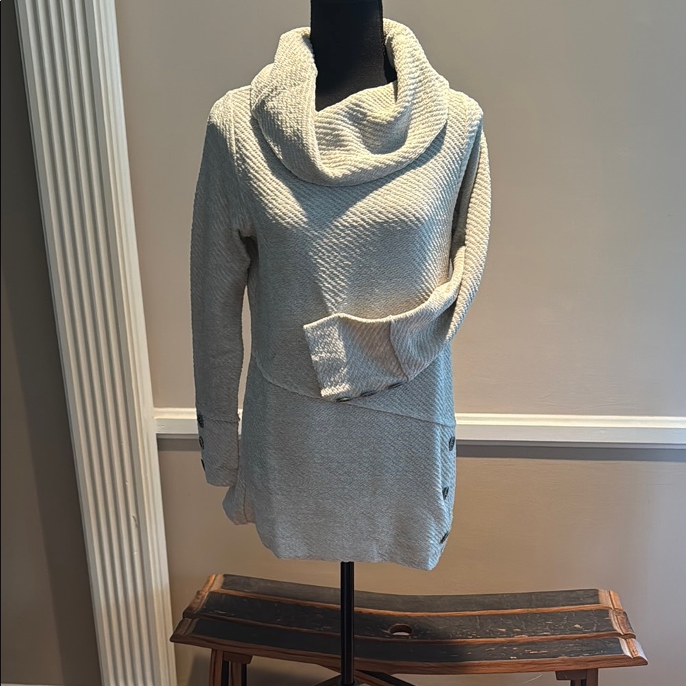 Soft Surroundings Cozy Seafoam Green Cowl Neck Sweater